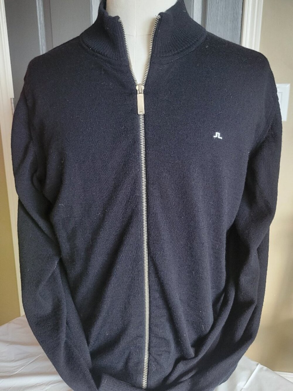 Mens J.Lindeberg Cardigan Full Zip Size XL Black